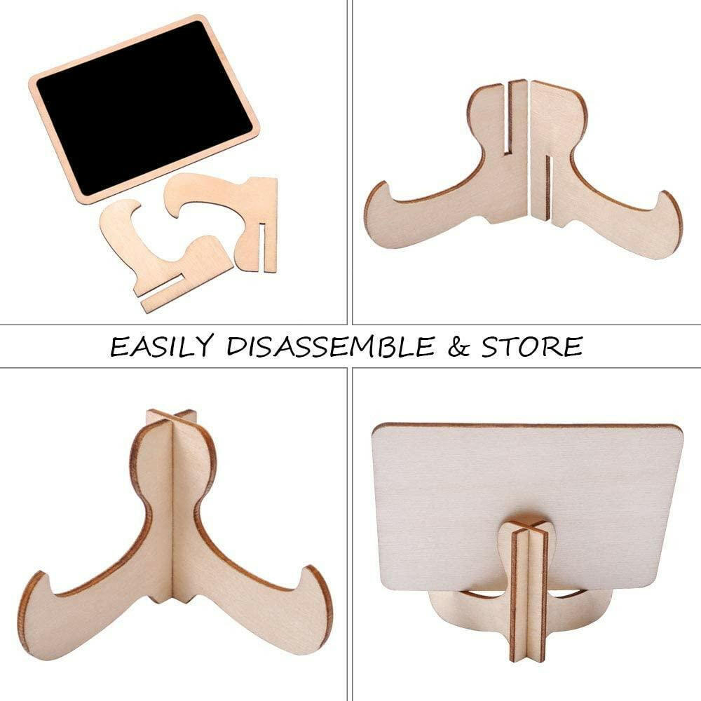 Haoser Chalkboard Labels Mini Chalkboards Signs, 20 Pack Small Chalkboards Blackboard with Easel Stand for Weddings, Birthday Parties, Message Board Signs and Event Decorations - Haoser