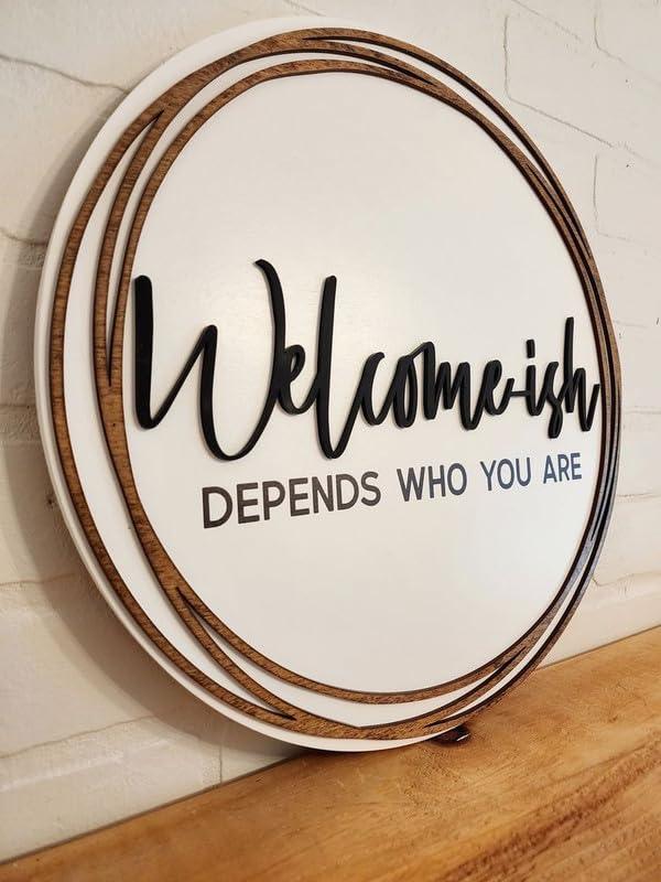 Personalized Round Shaped Wood Name Plate For Home Office Flat (Large – 50x50cm) - Haoser