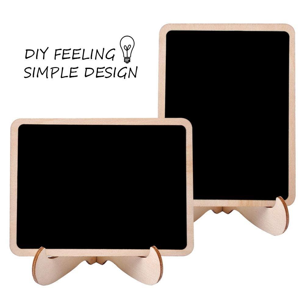 Haoser Chalkboard Labels Mini Chalkboards Signs, 20 Pack Small Chalkboards Blackboard with Easel Stand for Weddings, Birthday Parties, Message Board Signs and Event Decorations - Haoser