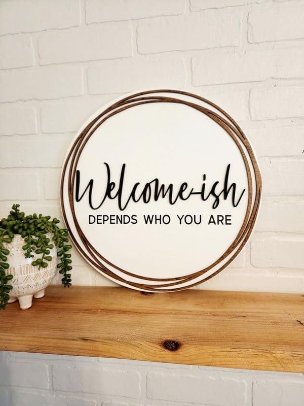 Personalized Round Shaped Wood Name Plate For Home Office Flat (Large – 50x50cm) - Haoser