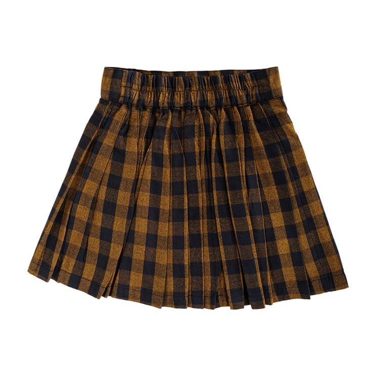 Haoser Girls Brown Check Pleated Skirt - Stylish Skirt for Girls/Toddlers/Kids - Haoser