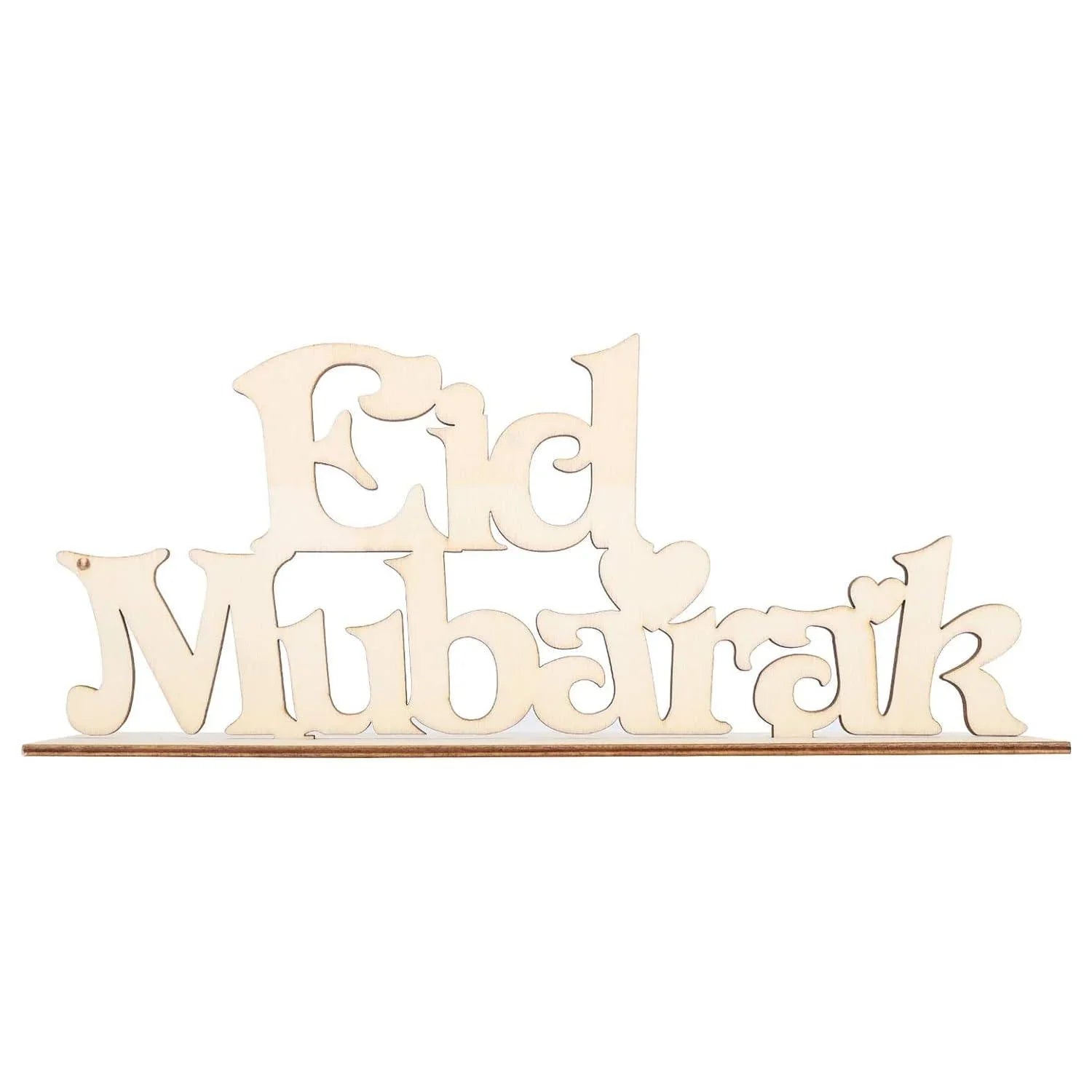 Haoser Eid Mubarak Wooden Ornament Ramadan Tabletop Decor, Eid Decoration Islamic Home Decor Ramadan Gifts Wooden Letter Ramadan Table Sign Eid Mubarak Home Room Table Party Decorations - Haoser