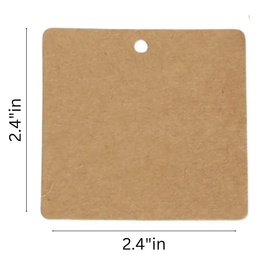 50pcs Circle Shaped Brown Kraft Paper Double-Sided Writable Handmade Tag with Natural Jute Twine for Gift & Thanksgiving Tag (6cmX6cm)_A1 - Haoser