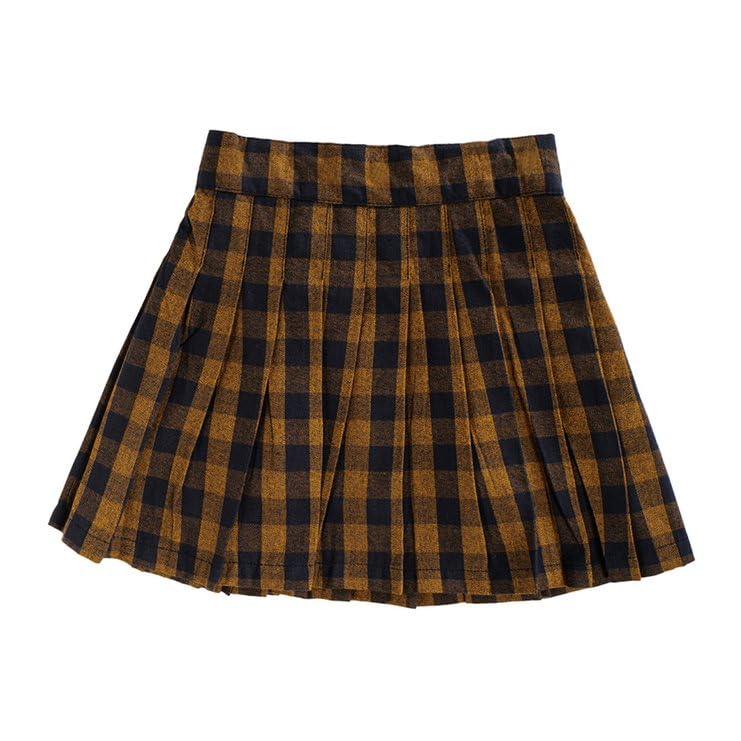 Haoser Girls Brown Check Pleated Skirt - Stylish Skirt for Girls/Toddlers/Kids - Haoser