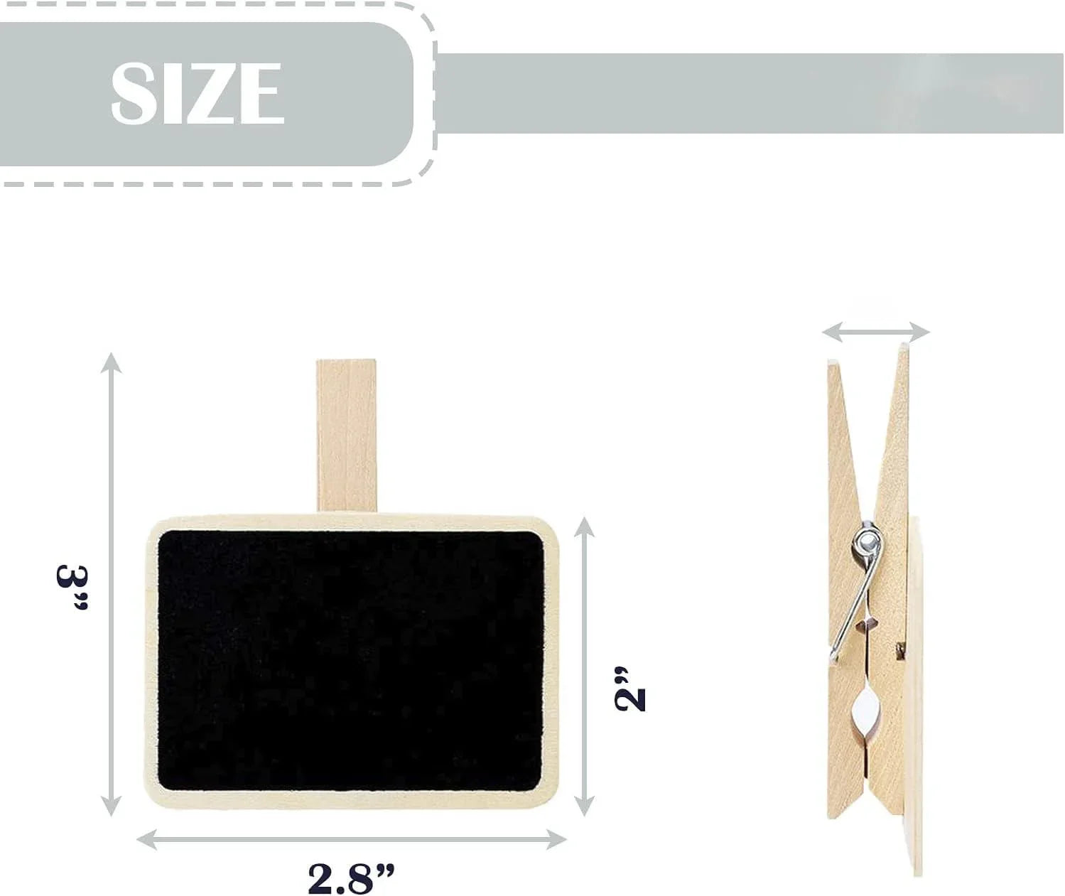 Haoser 12 Mini Retangle Chalkboard Blackboard with Wooden Clip - Haoser