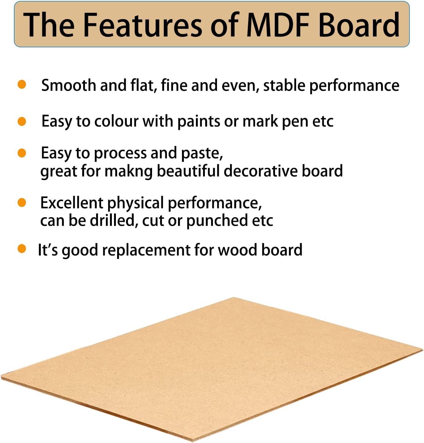 6 Pc A4 Size MDF Boards for Art and Craft, Wood MDF Sheets for Craft Work, DIY MDF Cutouts30 x 20 cms - Haoser