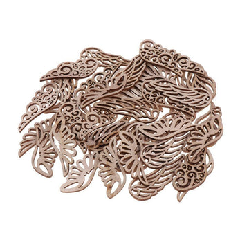 50 Pieces Blank Hollow Wooden Embellishments Unfinished Wood Chips Crafts | Sewing | Other Sewing - Haoser