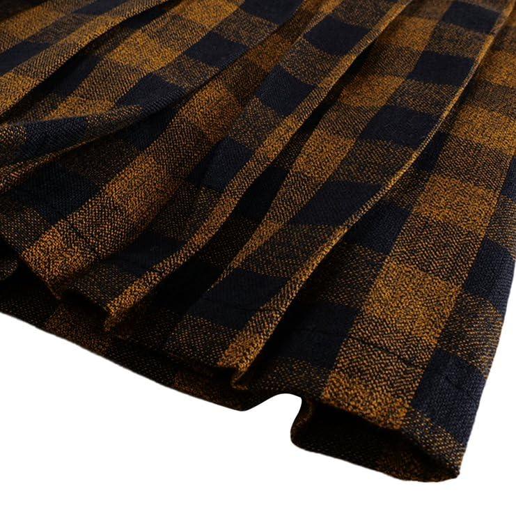 Haoser Girls Brown Check Pleated Skirt - Stylish Skirt for Girls/Toddlers/Kids - Haoser