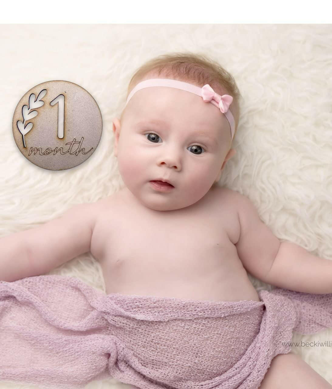 Haoser Wooden Monthly Milestone Discs for Baby Photos/Baby Milestone Cards/See Animals- Milestone Cards/New Baby Gift/Baby Shower Gift - Haoser