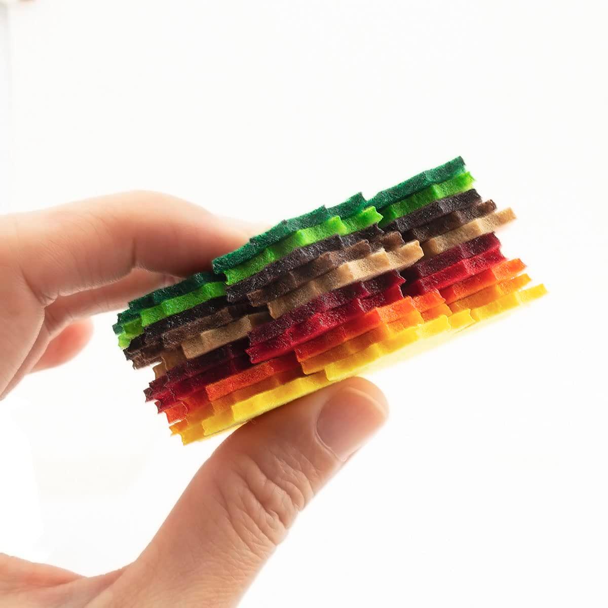 100 Felt Maple Leaves Laser Cutout Embellishment Green Brown Autumn Shades - Haoser