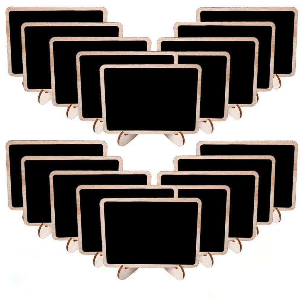 Haoser Chalkboard Labels Mini Chalkboards Signs, 20 Pack Small Chalkboards Blackboard with Easel Stand for Weddings, Birthday Parties, Message Board Signs and Event Decorations - Haoser