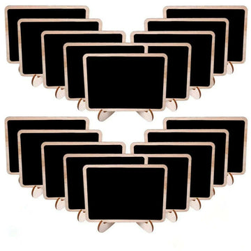 Haoser Chalkboard Labels Mini Chalkboards Signs, 20 Pack Small Chalkboards Blackboard with Easel Stand for Weddings, Birthday Parties, Message Board Signs and Event Decorations - Haoser