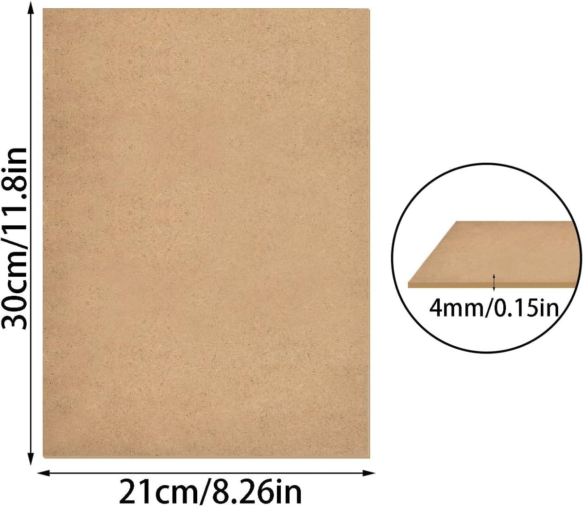 6 Pc A4 Size MDF Boards for Art and Craft, Wood MDF Sheets for Craft Work, DIY MDF Cutouts30 x 20 cms - Haoser