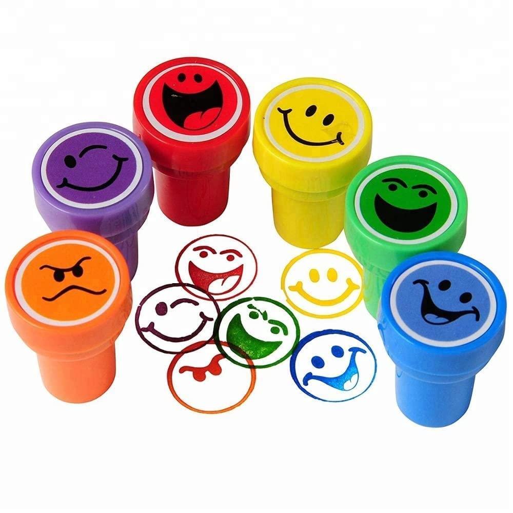 Haoser 8 Piece Stamps for Kids Emoji and Motivation Reward | Emoji Stamper for Kids -Plastic Stamper Toys Art and Craft School Toys for Kids/Boys/Girls - Haoser