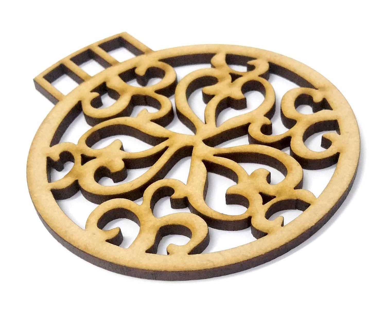 Haoser Wooden Christmas Tree Ornaments Cutout for Christmas Decoration Hanger Pack of 6, Wooden Christmas Decorations for Home - Haoser