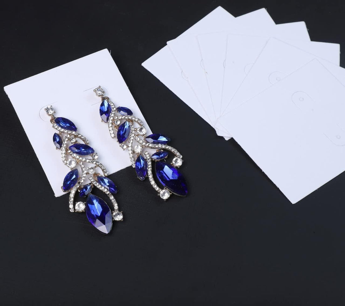 Paper Decorative Jewelry Display Card Earring And Bracelet White Hanging Earring Cards Rectangle Tag Lable (2.9X2.6 Inch)(Pack Of 50) - Haoser