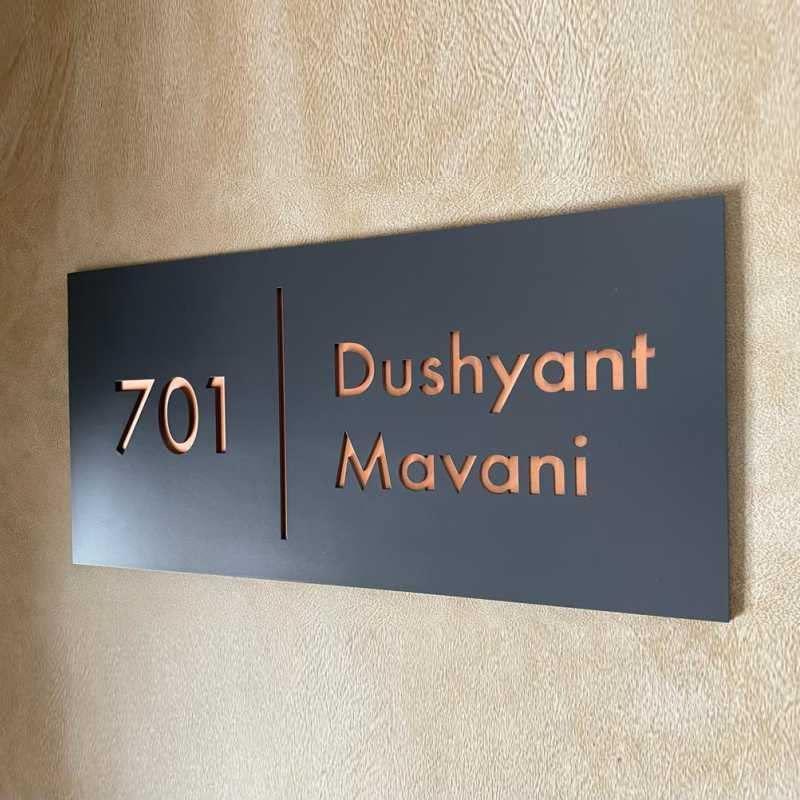 Name plate for home entrance | Door name plates | Wood Personalized Name Plate with 3D Letters | | Name Plate For Home, Office & Outdoor Entrance | 15X30 cm | Gift (Design 1) - Haoser