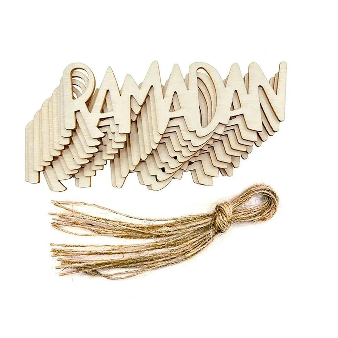 Haoser Set of 10 Eid Special Wooden Pendants, Islamic Festival Decorations, Crescent Moon and Star Design, Handcrafted Eid Mubarak Gifts, Wooden Eid Ornaments, Ramadan and Eid Home Decor (DGN-5) - Haoser