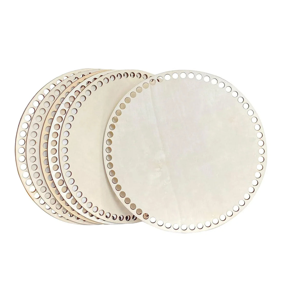 Haoser Unfinished Wooden Round 25cm Basket Bases: Pack of 6 - Haoser