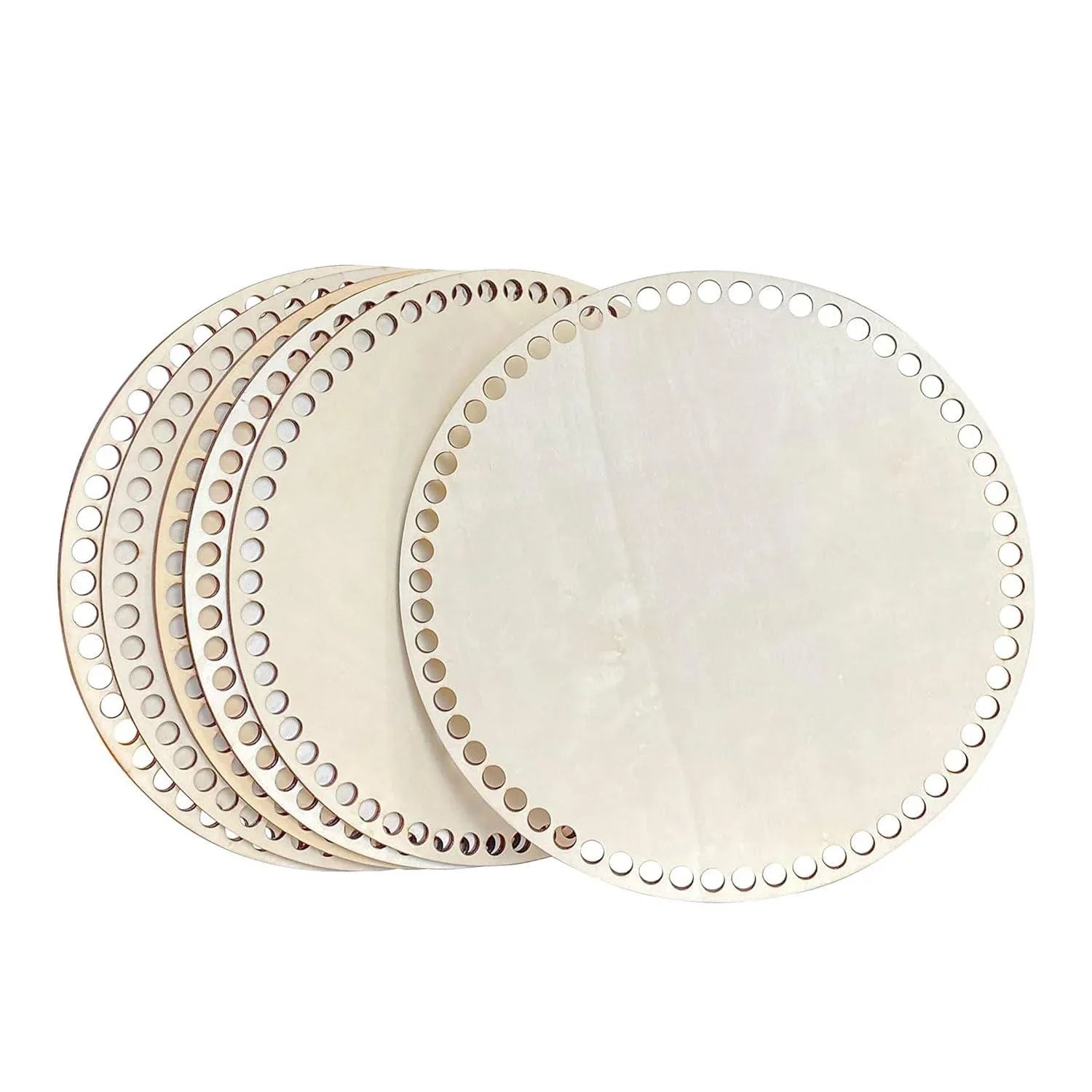 Haoser Unfinished Wooden Round 25cm Basket Bases: Pack of 6 - Haoser