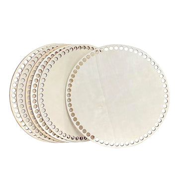 Haoser Unfinished Wooden Round 25cm Basket Bases: Pack of 6 - Haoser