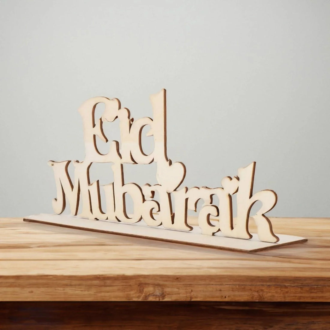 Haoser Eid Mubarak Wooden Ornament Ramadan Tabletop Decor, Eid Decoration Islamic Home Decor Ramadan Gifts Wooden Letter Ramadan Table Sign Eid Mubarak Home Room Table Party Decorations - Haoser