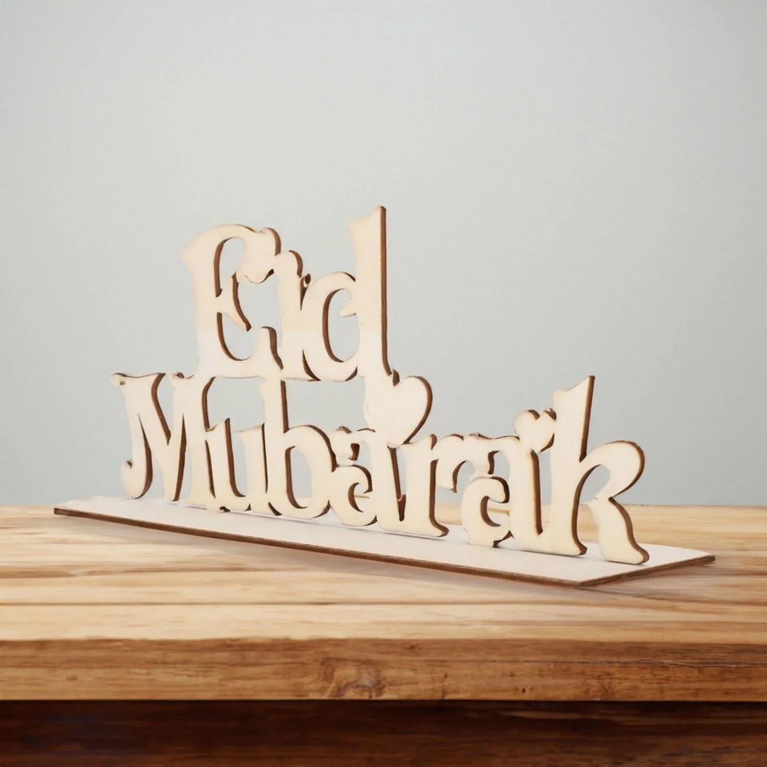 Haoser Eid Mubarak Wooden Ornament Ramadan Tabletop Decor, Eid Decoration Islamic Home Decor Ramadan Gifts Wooden Letter Ramadan Table Sign Eid Mubarak Home Room Table Party Decorations - Haoser