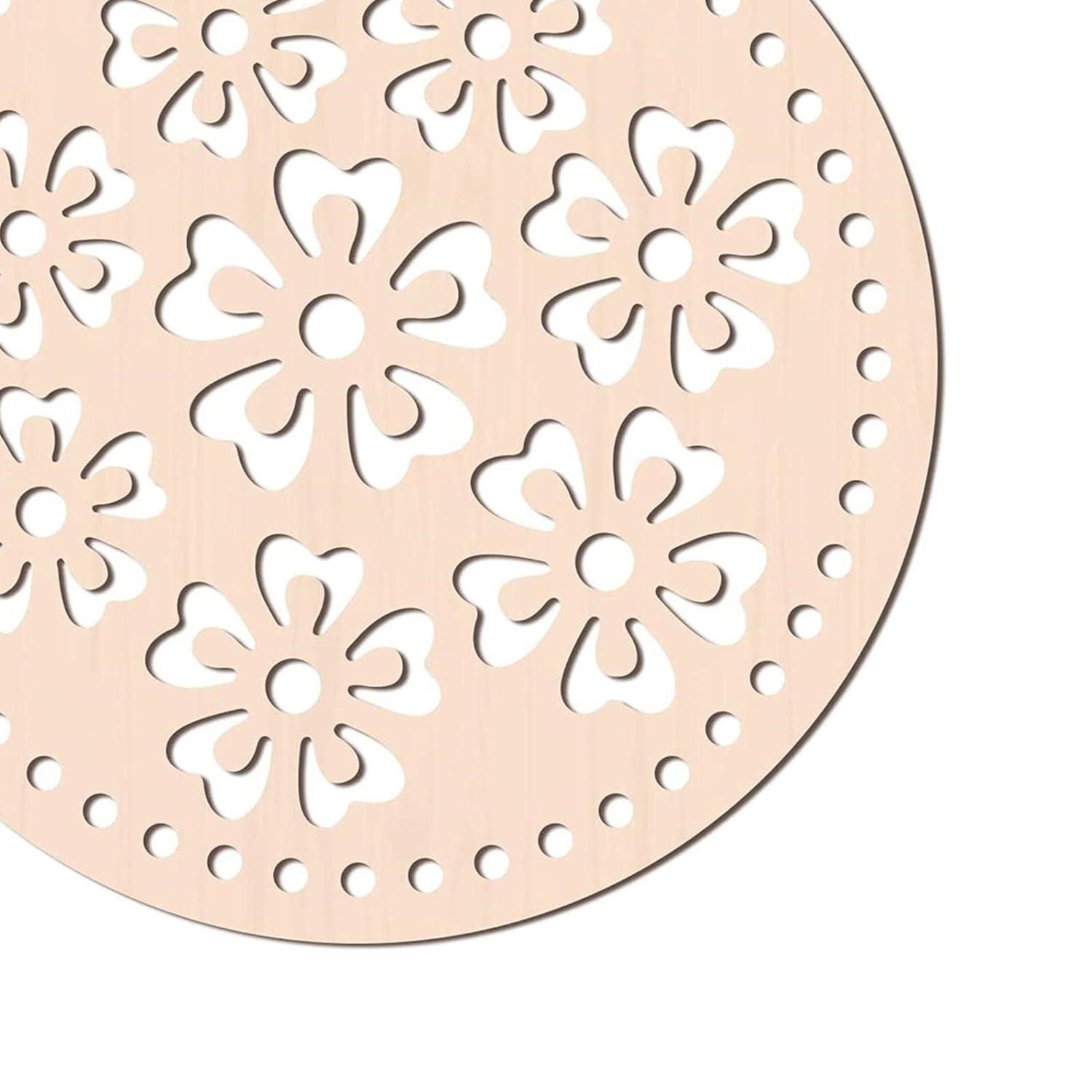 Wooden Basket Bottom Round Crochet Base: Cross Stitch Crafting Supplies (7, 14, 12.5, 18 inches) - Haoser