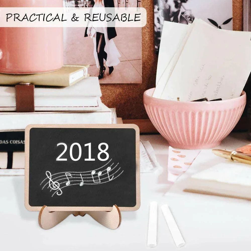Haoser Chalkboard Labels Mini Chalkboards Signs, 20 Pack Small Chalkboards Blackboard with Easel Stand for Weddings, Birthday Parties, Message Board Signs and Event Decorations - Haoser