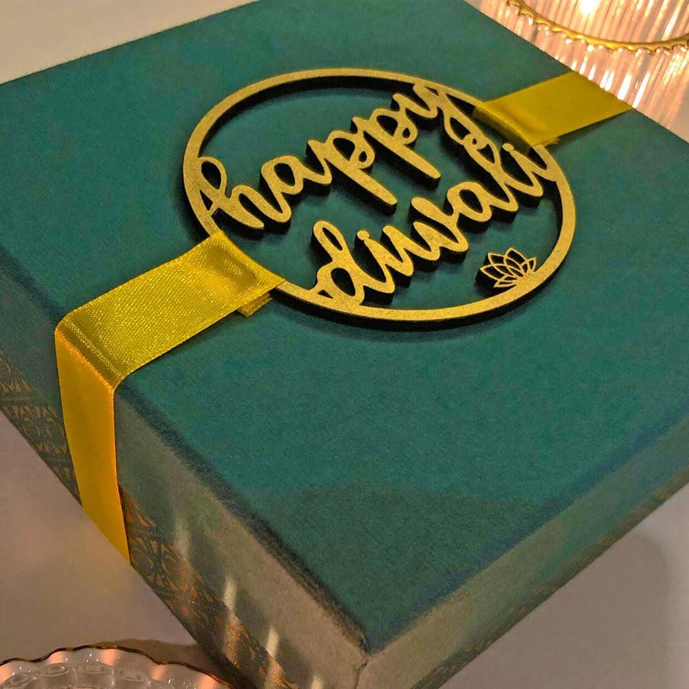 Haoser Pack of 6 Wooden Cutout Happy Diwali Tags - Haoser