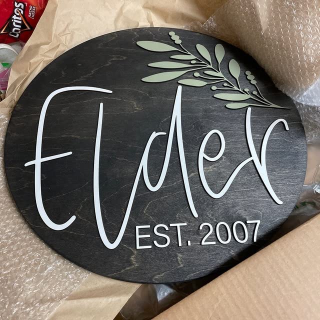 Modern Wooden Personalized Name Plate for Home Door Wall Hanging Name Plate with Acrylic Letters (50 X 50 CM) - Haoser