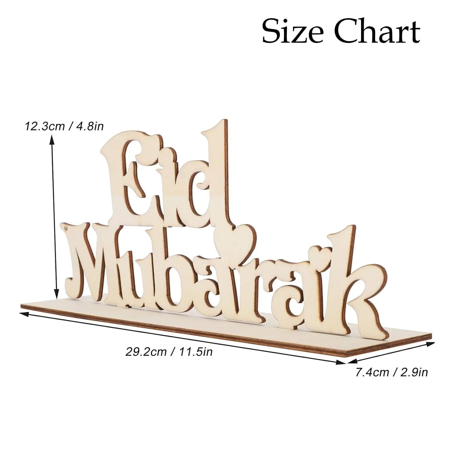Haoser Eid Mubarak Wooden Ornament Ramadan Tabletop Decor, Eid Decoration Islamic Home Decor Ramadan Gifts Wooden Letter Ramadan Table Sign Eid Mubarak Home Room Table Party Decorations - Haoser