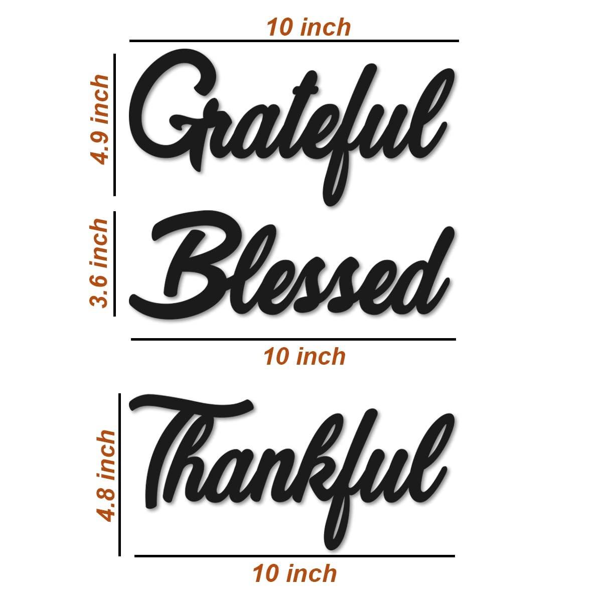 Haoser Grateful Blessed Thankful MDF Wall Plaque/Wall Sign for Home Decoration - Haoser