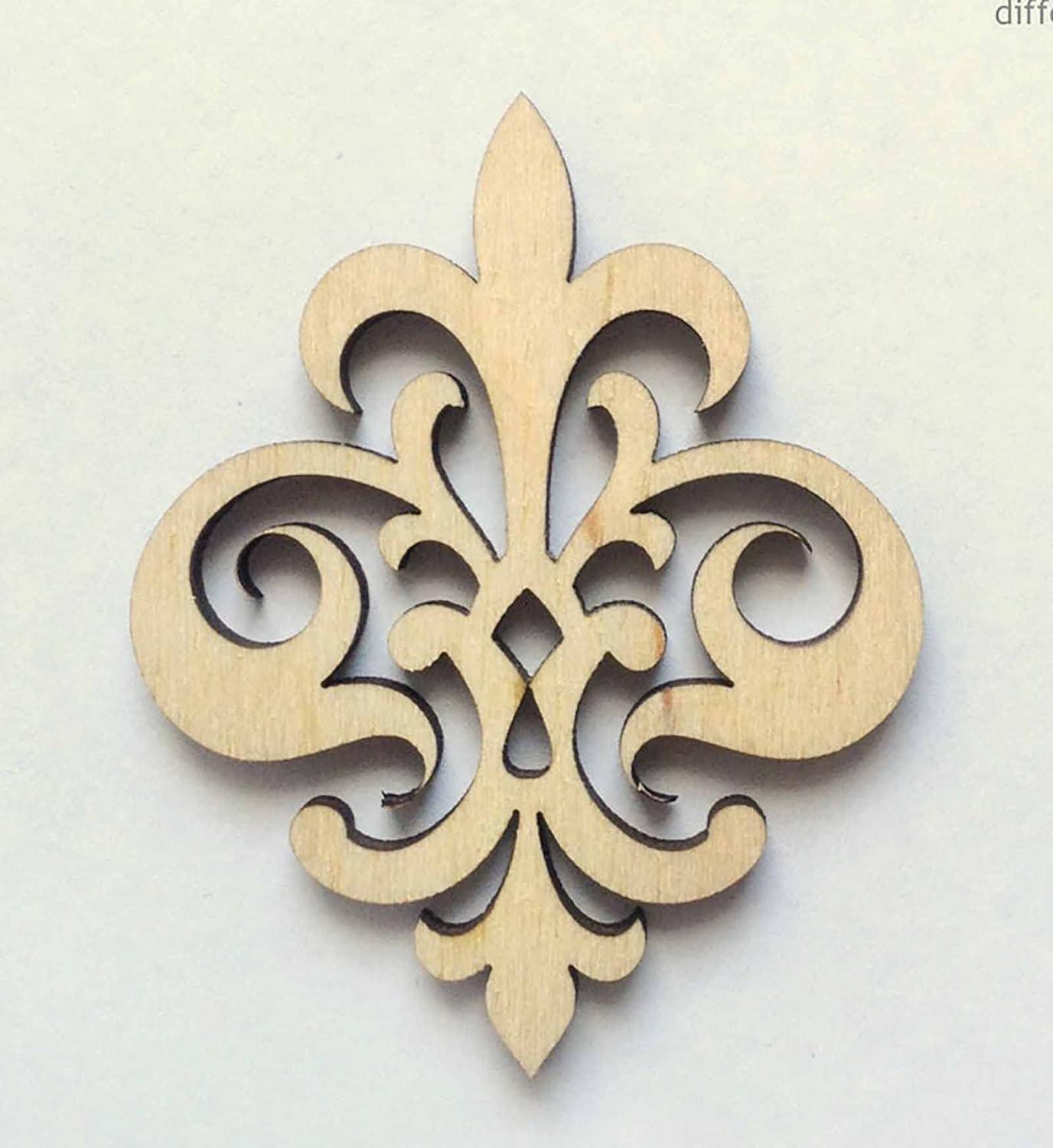 Wooden Ornaments Cutouts for Home Decor, Laser Cut Wood Cutouts for DIY Craft Project (Pine MDF_Ornament-5_3 Inch_Pack of 10) - Haoser