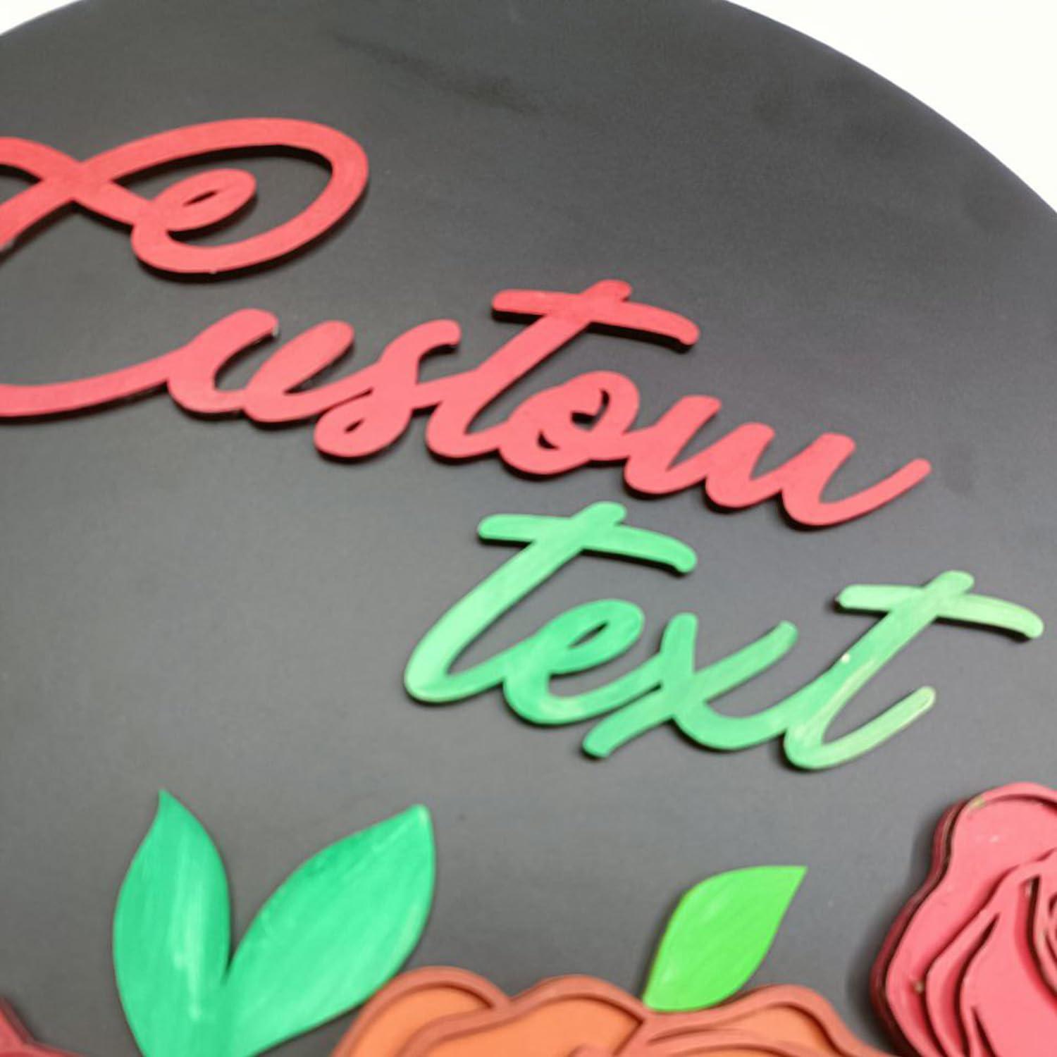 Haoser Wooden Wall Decor Customized Names, Fonts, Words Anything Needed Home Wall Decor Wedding Gifts, Birthday, Anniversary (30cm) - Haoser