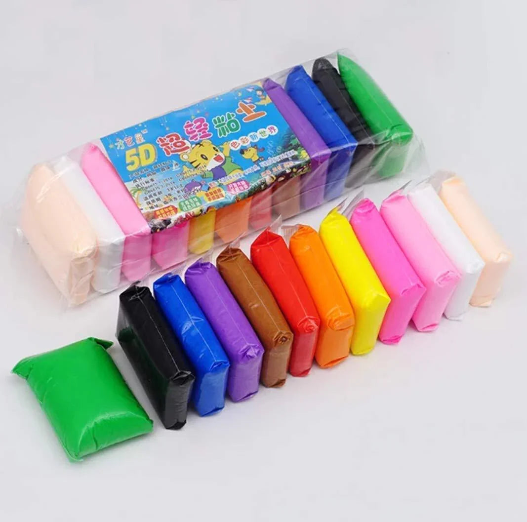 Haoser 12 Colors Air Dry Magic Clay, Ultra-Light Creative Art and Craft Air Dry Super Clay with Carving Molding Tools Kit for Kids (Pack of 1) Animal Decoration Accessories, Kids Art Crafts Best Gift - Haoser