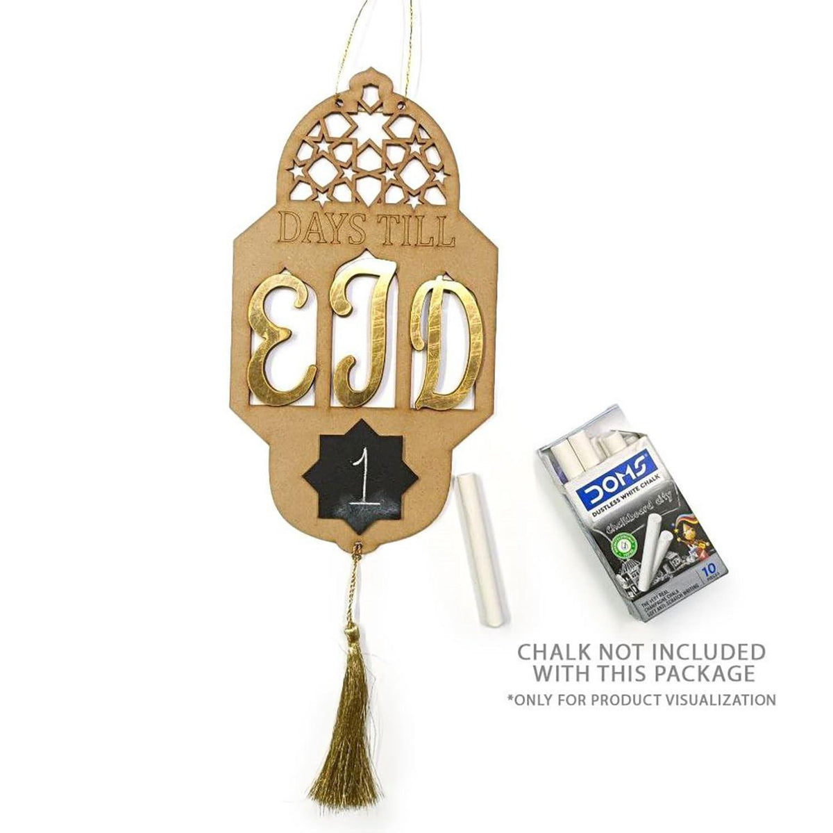 Haoser Eid Wooden Countdown Calendar, Beautifully Crafted Eid Countdown, Celebrations with our Wooden Calendar Countdown Hanging Ornament for Home Decoration - Haoser