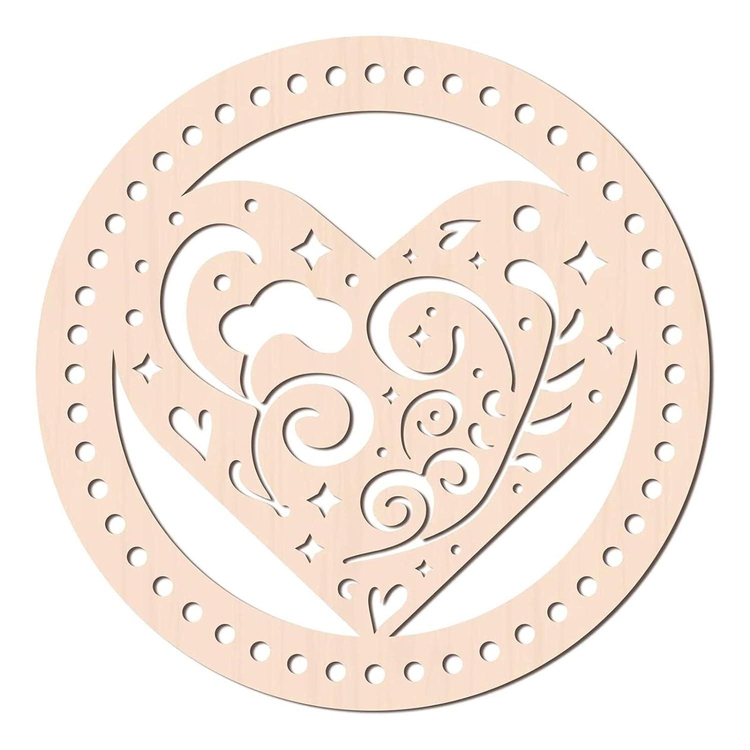 Wooden Basket Bottom Round Crochet Base: Cross Stitch Crafting Supplies (7, 14, 12.5, 18 inches) - Haoser