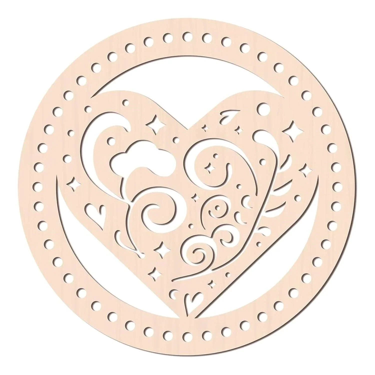 Wooden Basket Bottom Round Crochet Base: Cross Stitch Crafting Supplies (7, 14, 12.5, 18 inches) - Haoser