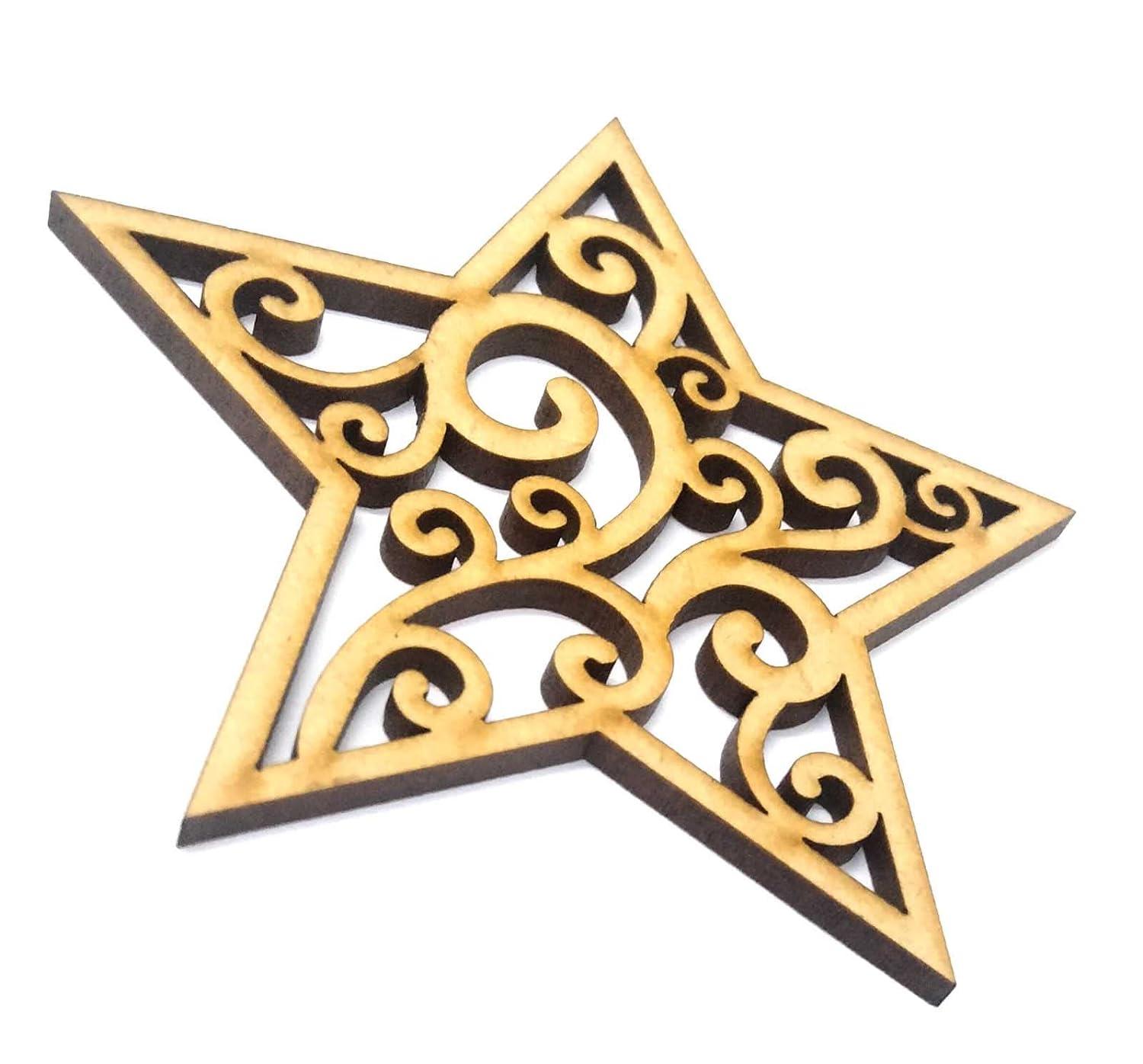 Haoser Wooden Christmas Tree Ornaments Cutout for Christmas Decoration Hanger Pack of 6, Wooden Christmas Decorations for Home - Haoser