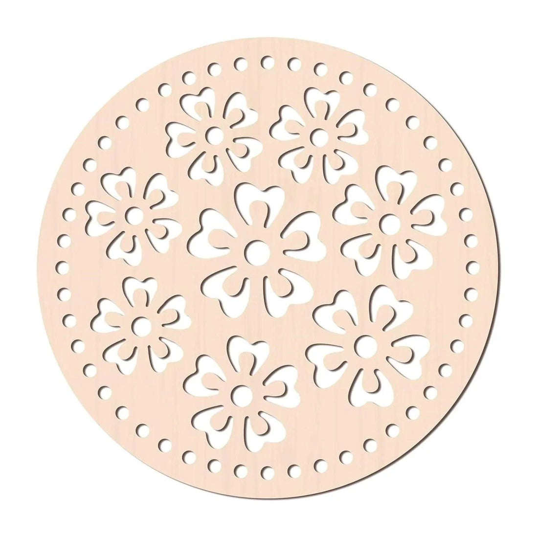 Wooden Basket Bottom Round Crochet Base: Cross Stitch Crafting Supplies (7, 14, 12.5, 18 inches) - Haoser