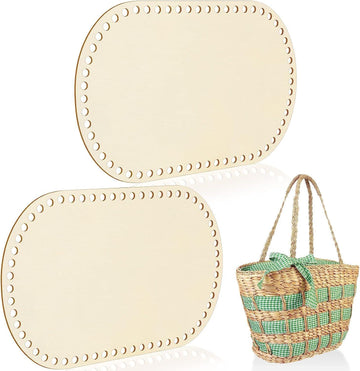 2 Pieces Wooden Crochet Bag Bottom: Oval Crochet Basket Wood Bases - Haoser