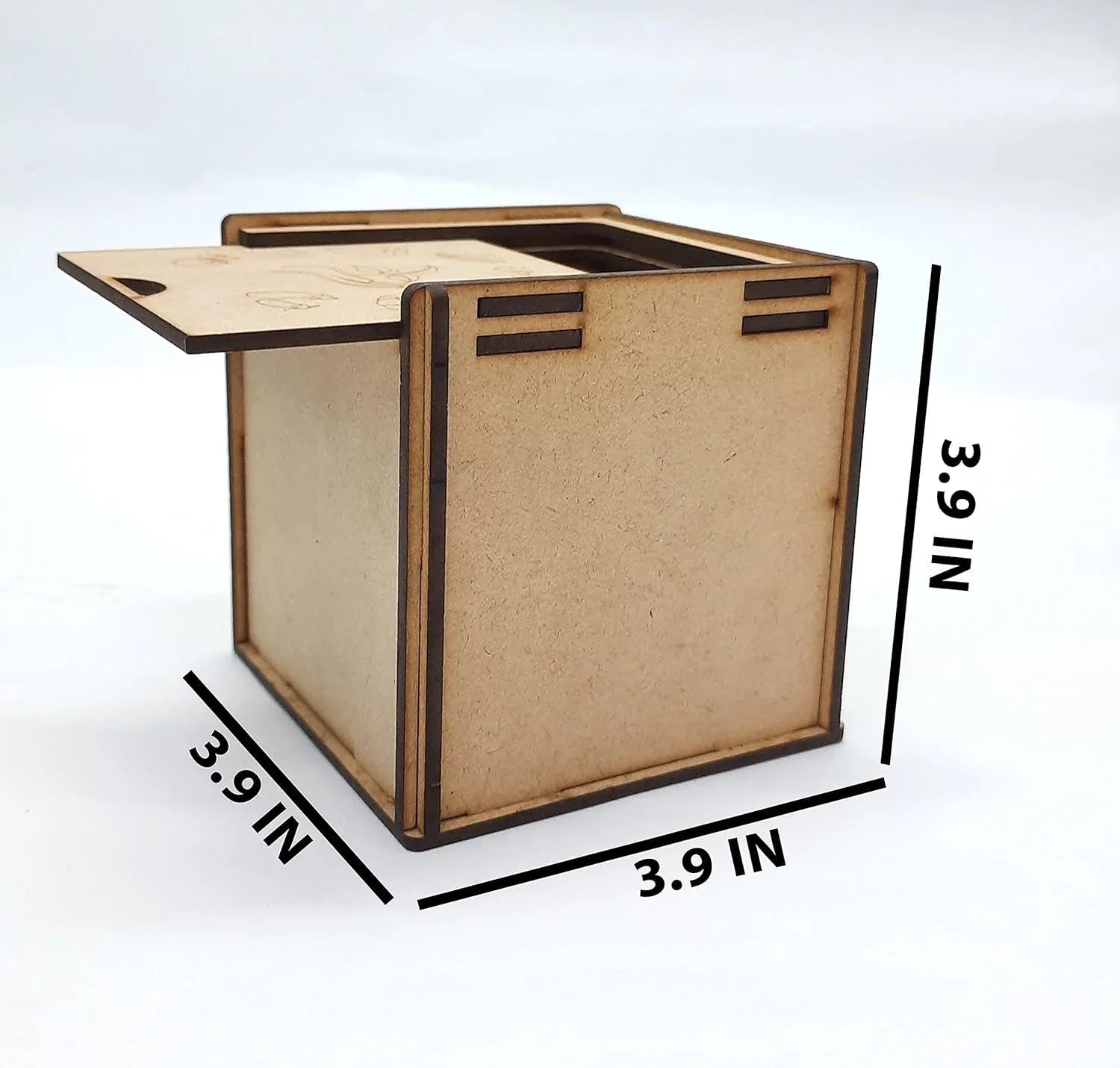 Antique Style Wood Storage Box: Decorative Accent for Home or Office (Beige, 3.9 x 3.9 x 3.9 IN) - Haoser