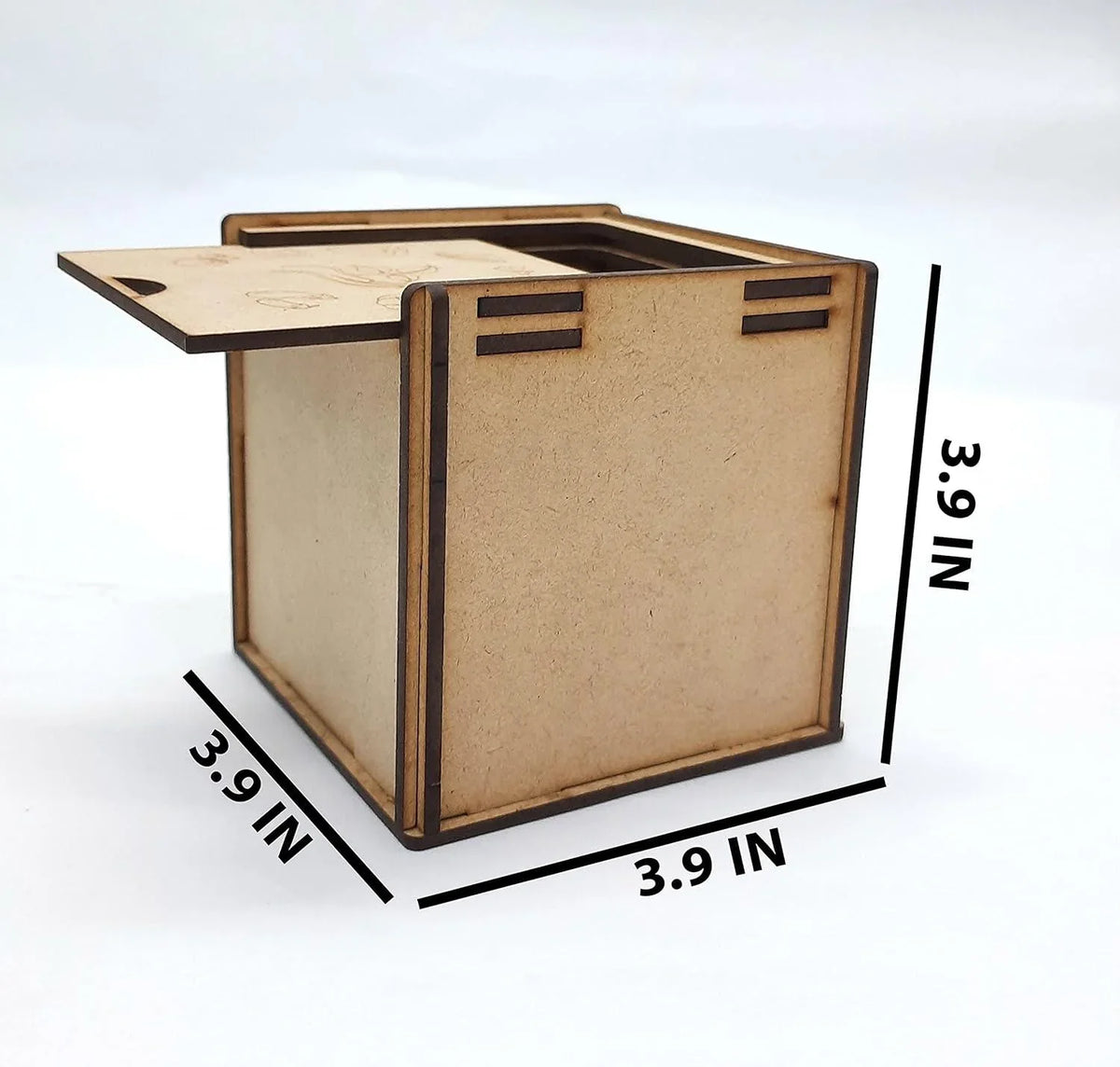 Antique Style Wood Storage Box: Decorative Accent for Home or Office (Beige, 3.9 x 3.9 x 3.9 IN) - Haoser