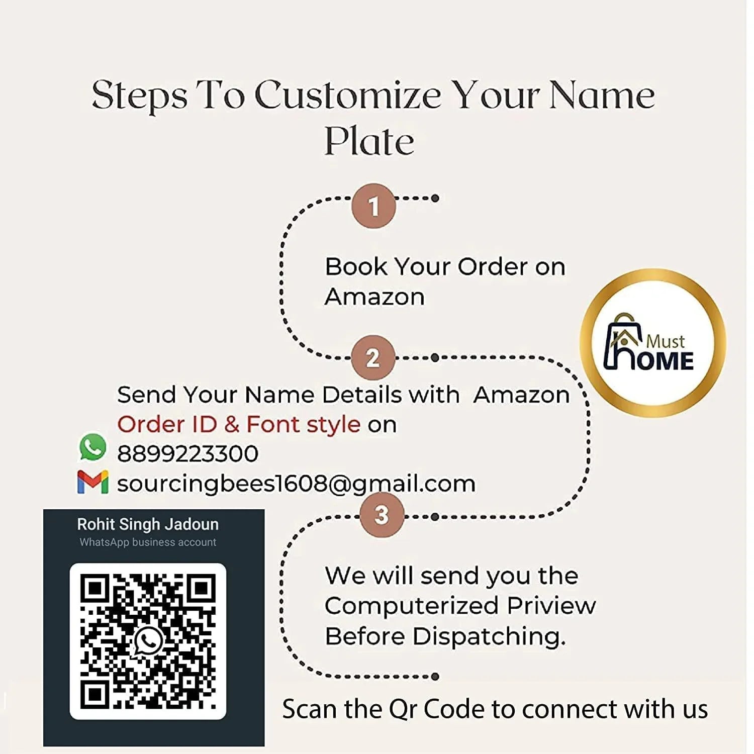 Name plate for home entrance | Door name plates | Wood Personalized Name Plate with 3D Letters | | Name Plate For Home, Office & Outdoor Entrance | 15X30 cm | Gift (Design 1) - Haoser
