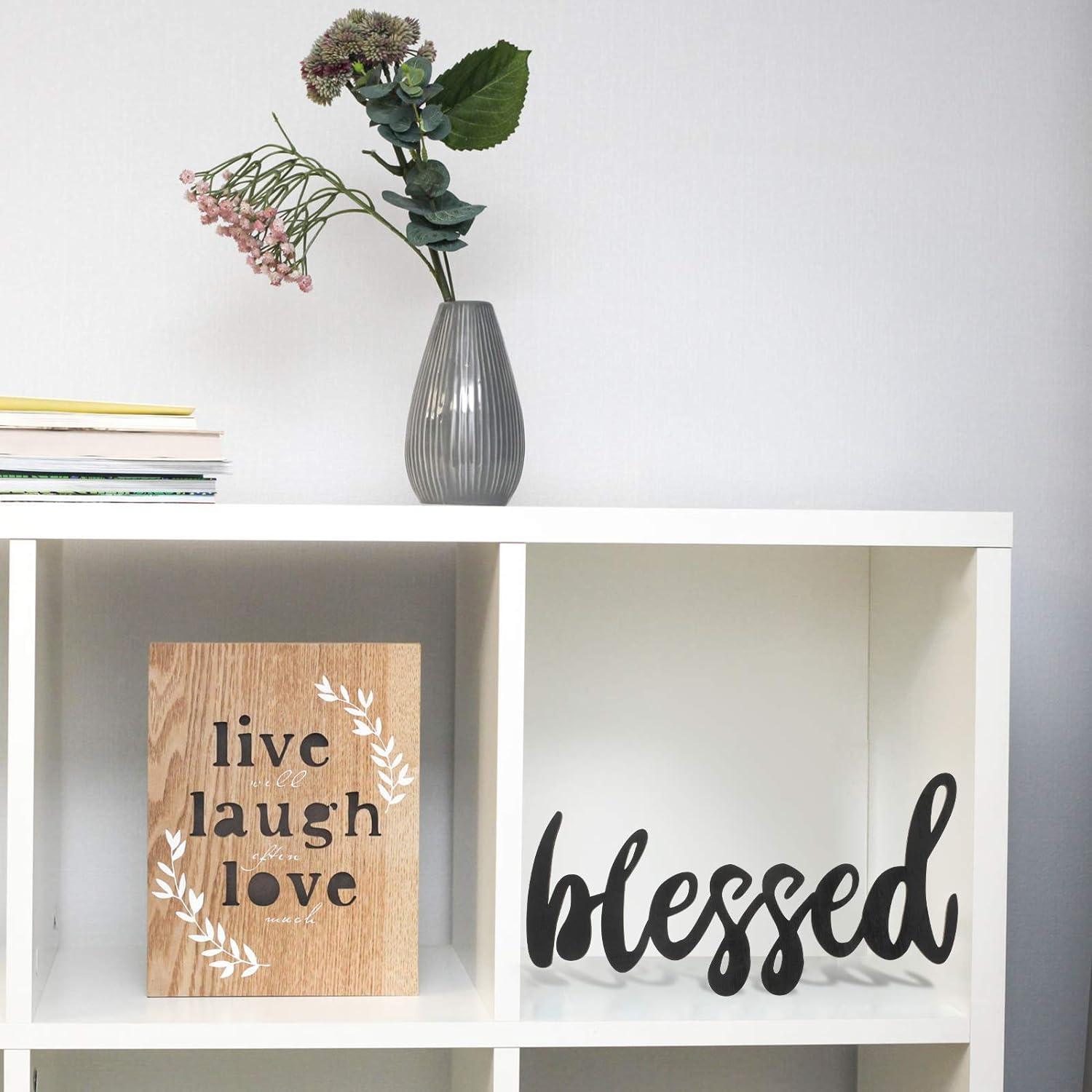 Haoser Grateful Blessed Thankful MDF Wall Plaque/Wall Sign for Home Decoration - Haoser
