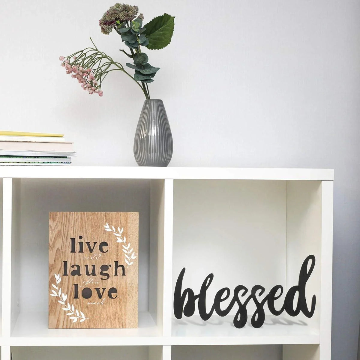 Haoser Grateful Blessed Thankful MDF Wall Plaque/Wall Sign for Home Decoration - Haoser
