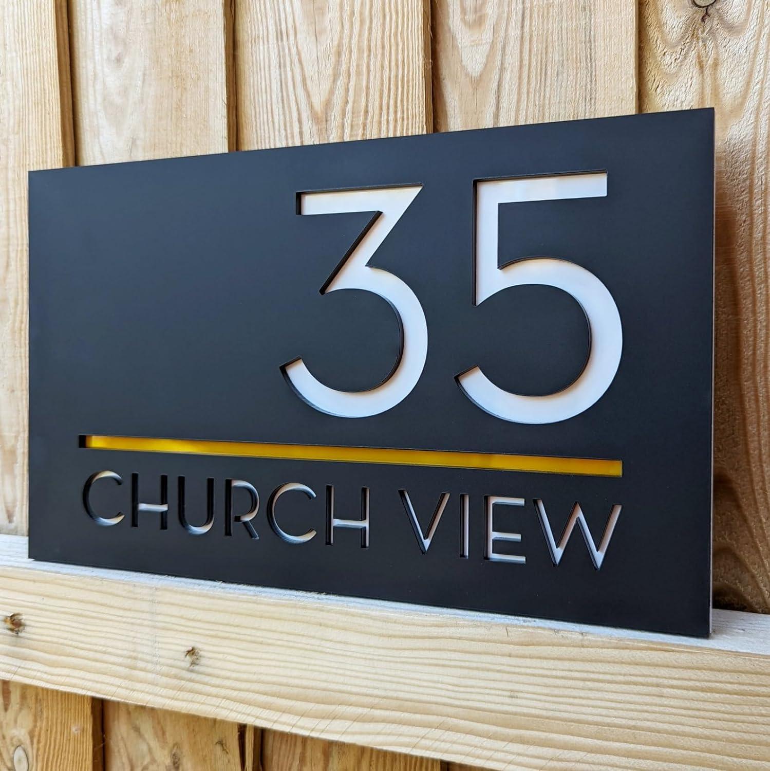 Name plate for home entrance Personalized Name Plate with 3D Letters - Haoser