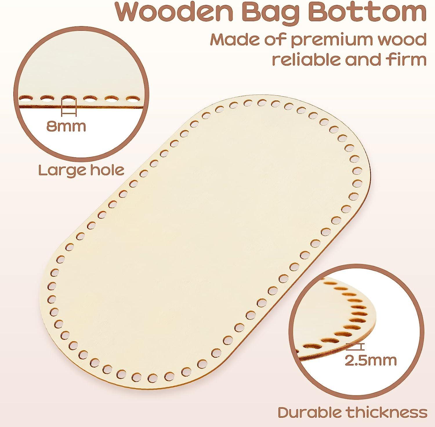 2 Pieces Wooden Crochet Bag Bottom: Oval Crochet Basket Wood Bases - Haoser