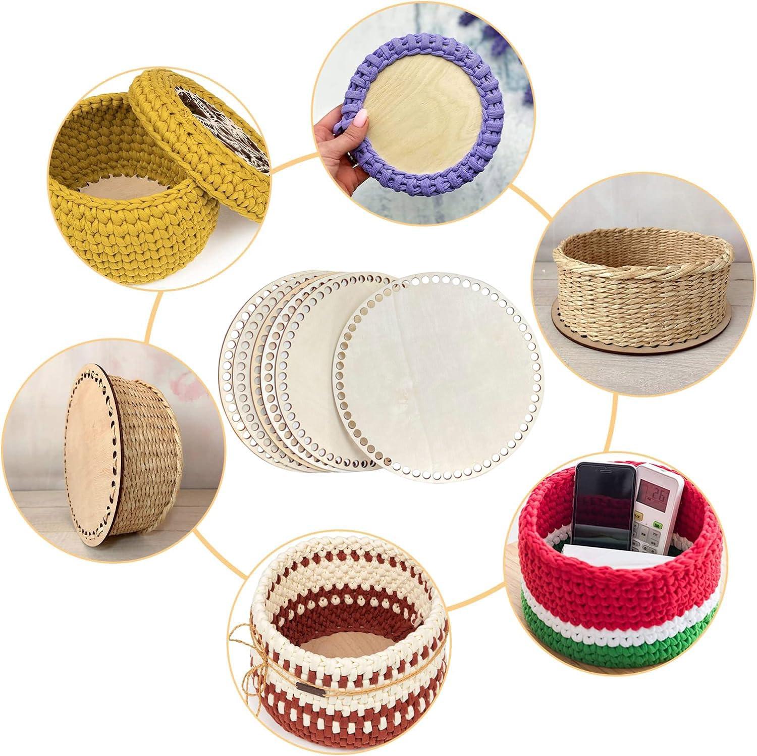 Haoser Unfinished Wooden Round 25cm Basket Bases: Pack of 6 - Haoser